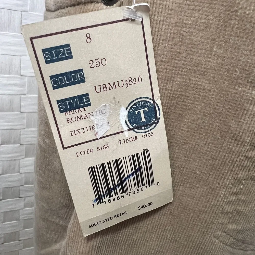 TINT Beige‎ Corduroy A-Line Skirt Classic Style Knee Length Size 8
